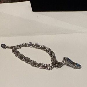 Walt Disney Silvertone charm Bracelet with Shoe, Walt Disney 8 inches, NWOT